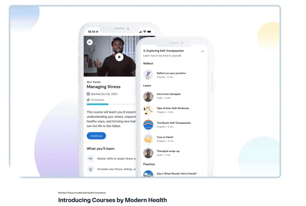 The Managing Stress course in the Modern Health app